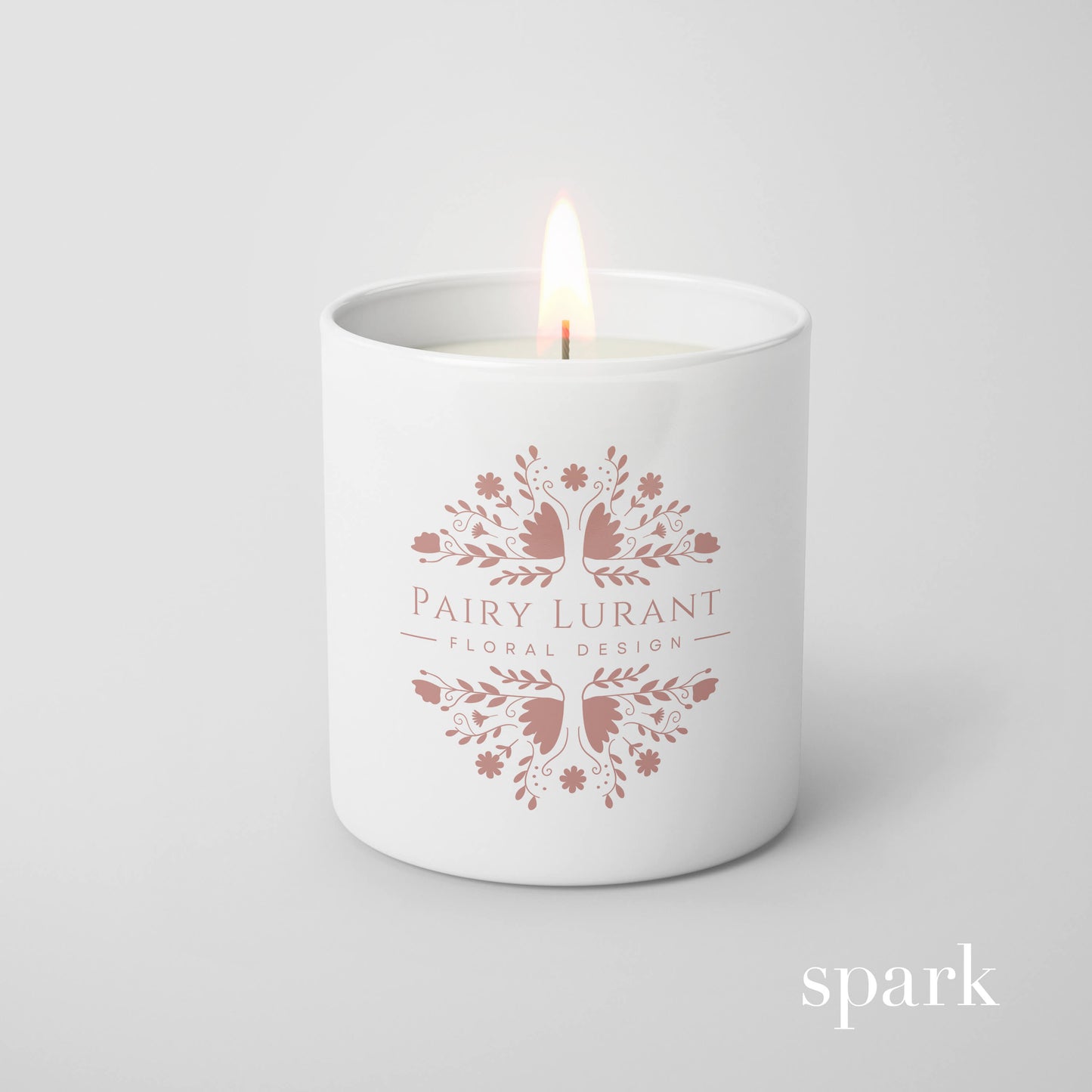 Classic 10oz Matte White Glass Candle with Custom Logo / Design Printed on Glass