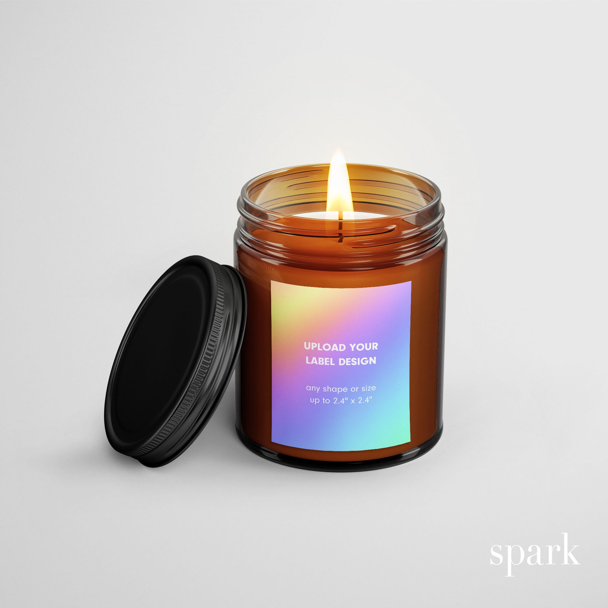 8oz Amber Glass Jar Custom Candle – Spark Candles