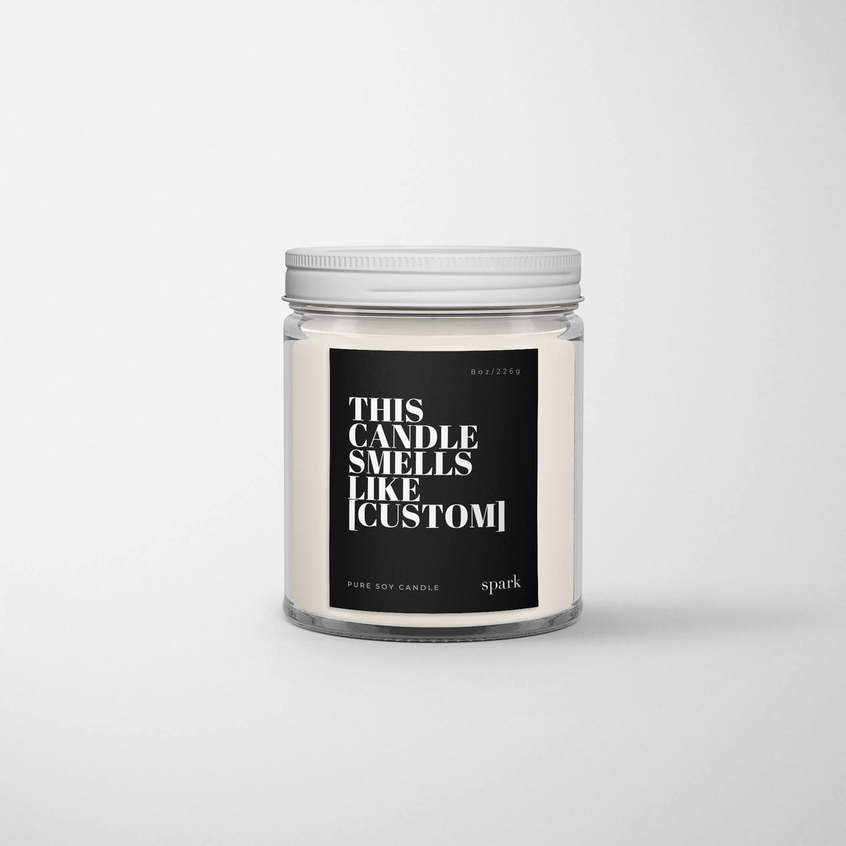 Custom 8oz Amber Glass Jar Candle Style - Choose Your Label Design