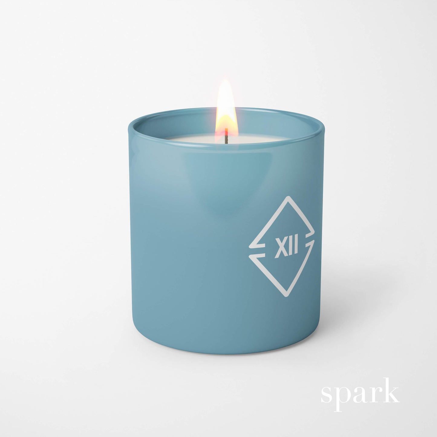 Custom 10oz Pantone-matched glass candle with logo imprint manufactured for luxury branding and corporate gifting.