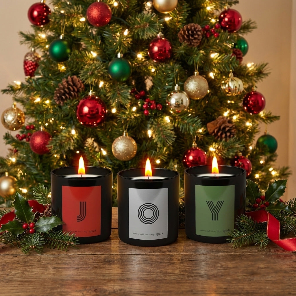 Spark Candles Personalized Candles as Holiday Gifts With Monogram Letters - Custom Gifts for Him, Her, Hostess, Clients, Hard to Shop