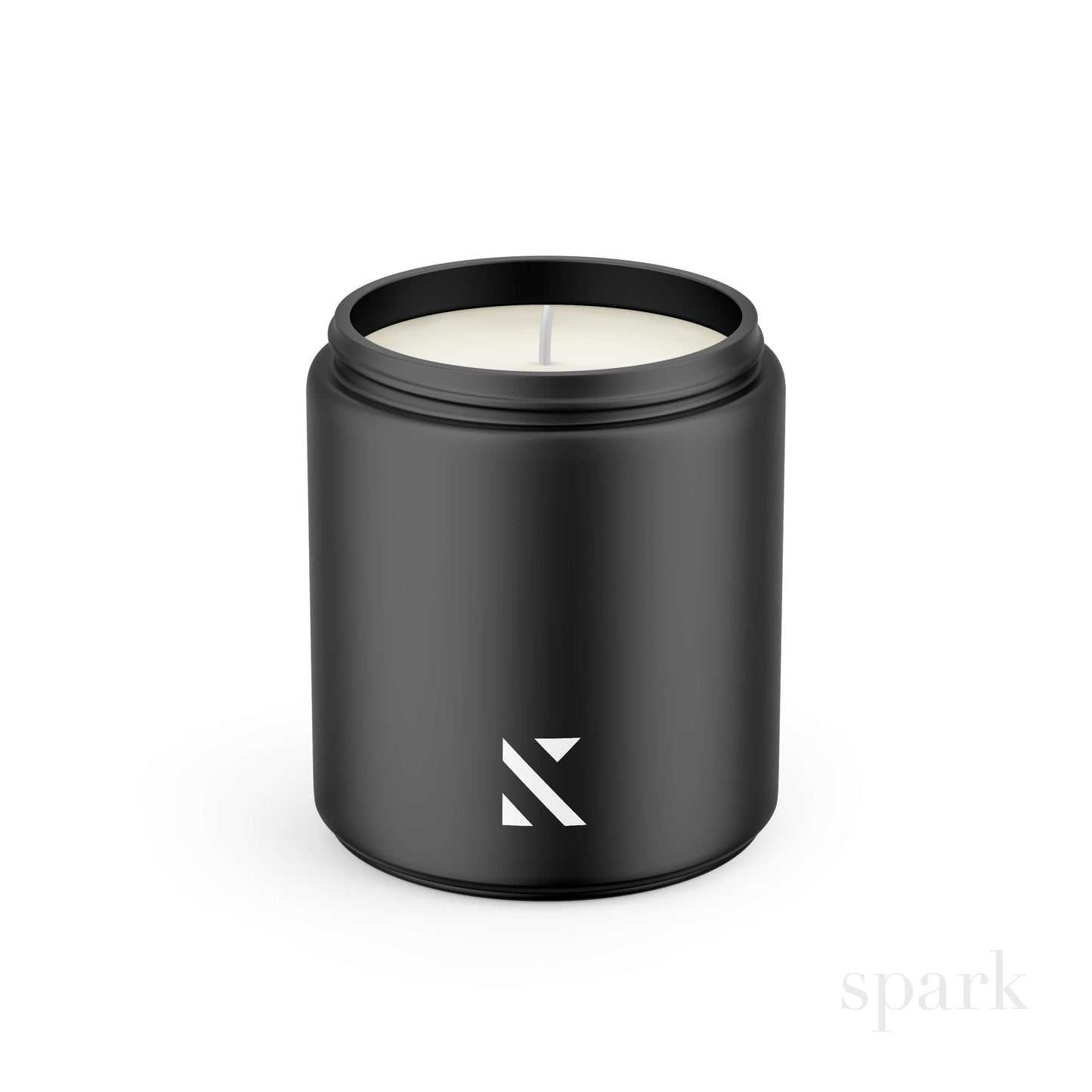 Custom branded matte black glass candle used for corporate gifts and employee appreciation.