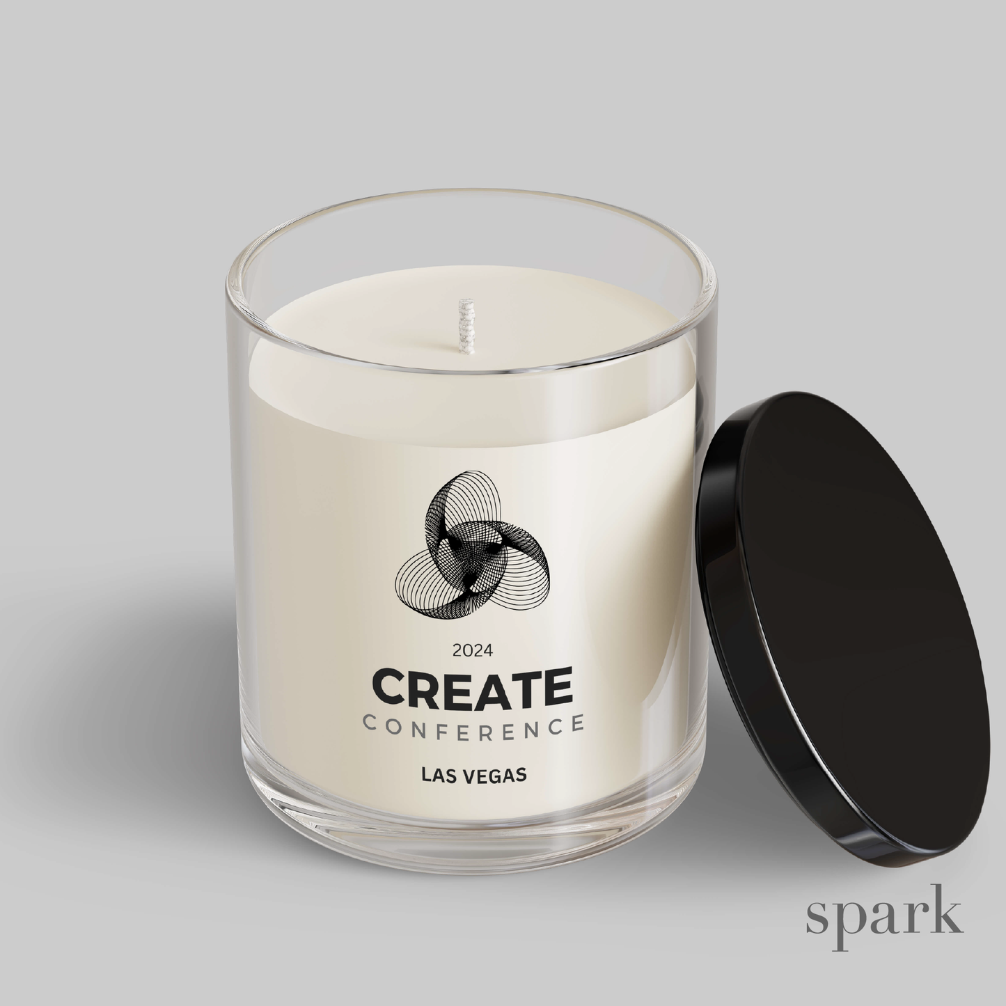 Classic 10oz Clear Glass Candle with Custom Logo / Design Printed on Glass