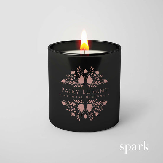 Classic 6oz Matte Black Glass Candle with Custom Logo / Design Printed on Glass