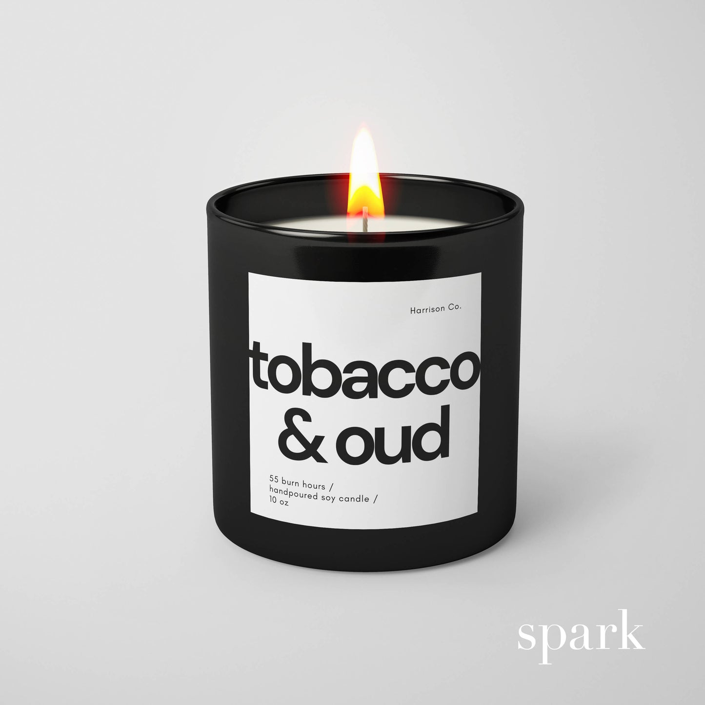 10oz Matte Black Glass Candle - Custom Label Designs & Fragrance Options