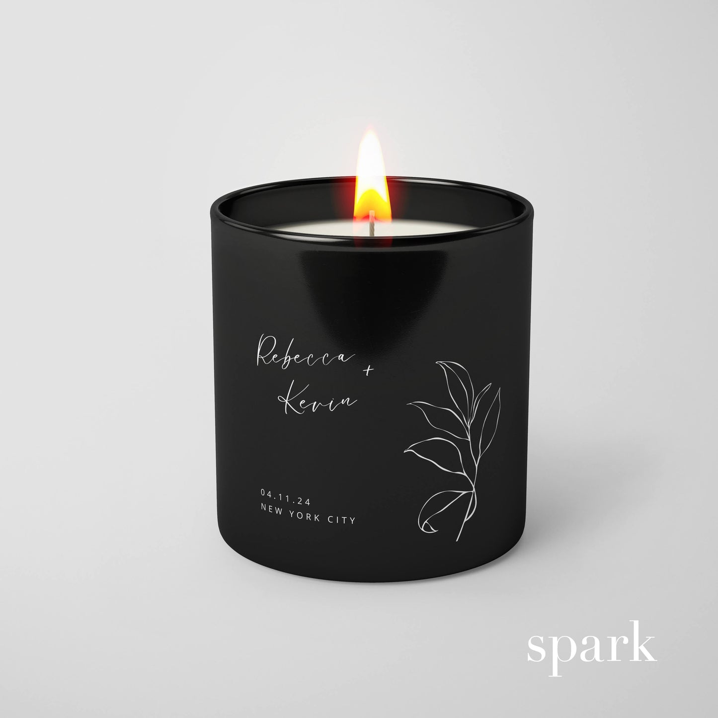 Classic 6oz Matte Black Glass Candle with Custom Logo / Design Printed on Glass