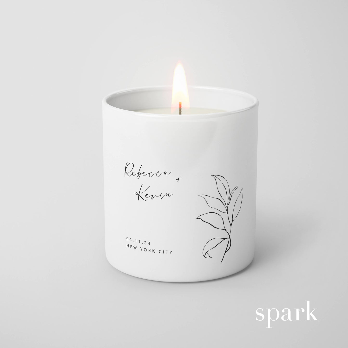 Classic 10oz Matte White Glass Candle with Custom Logo / Design Printed on Glass