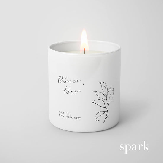 Classic 10oz Matte White Glass Candle with Custom Logo / Design Printed on Glass