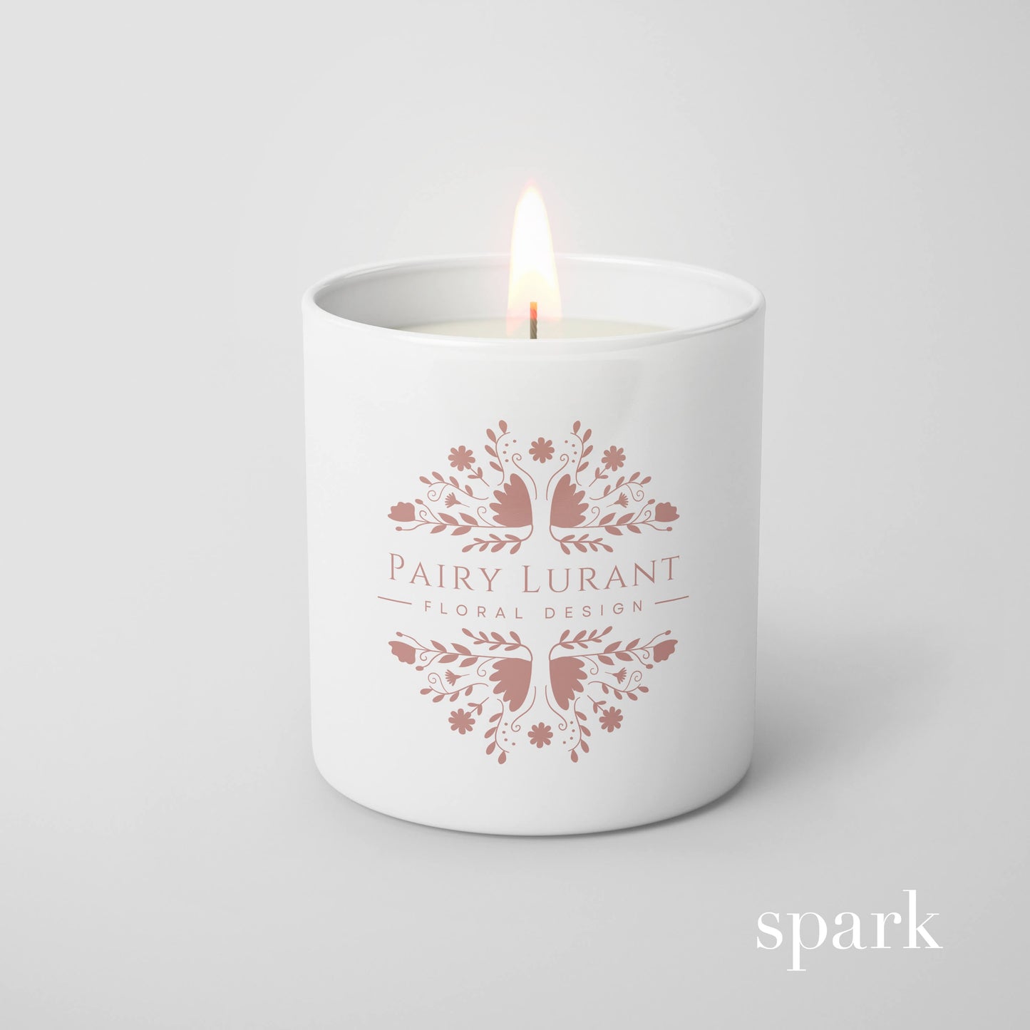 Classic 6oz Matte White Glass Candle with Custom Logo / Design Printed on Glass