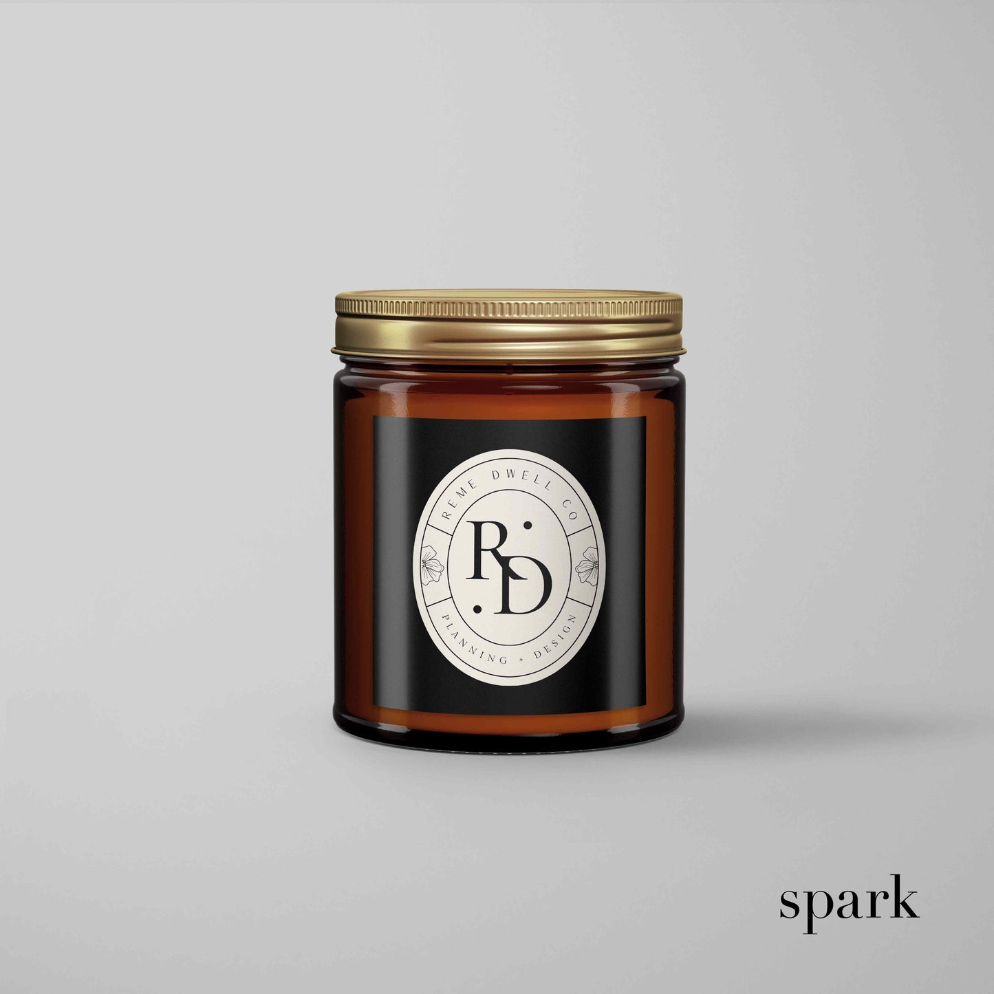 4oz Amber Glass Jar Candle w/ Lid - Custom Label Designs & Fragrance Options