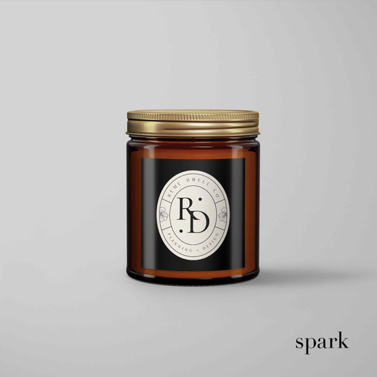 4oz Amber Glass Jar Candle w/ Lid - Custom Label Designs & Fragrance Options