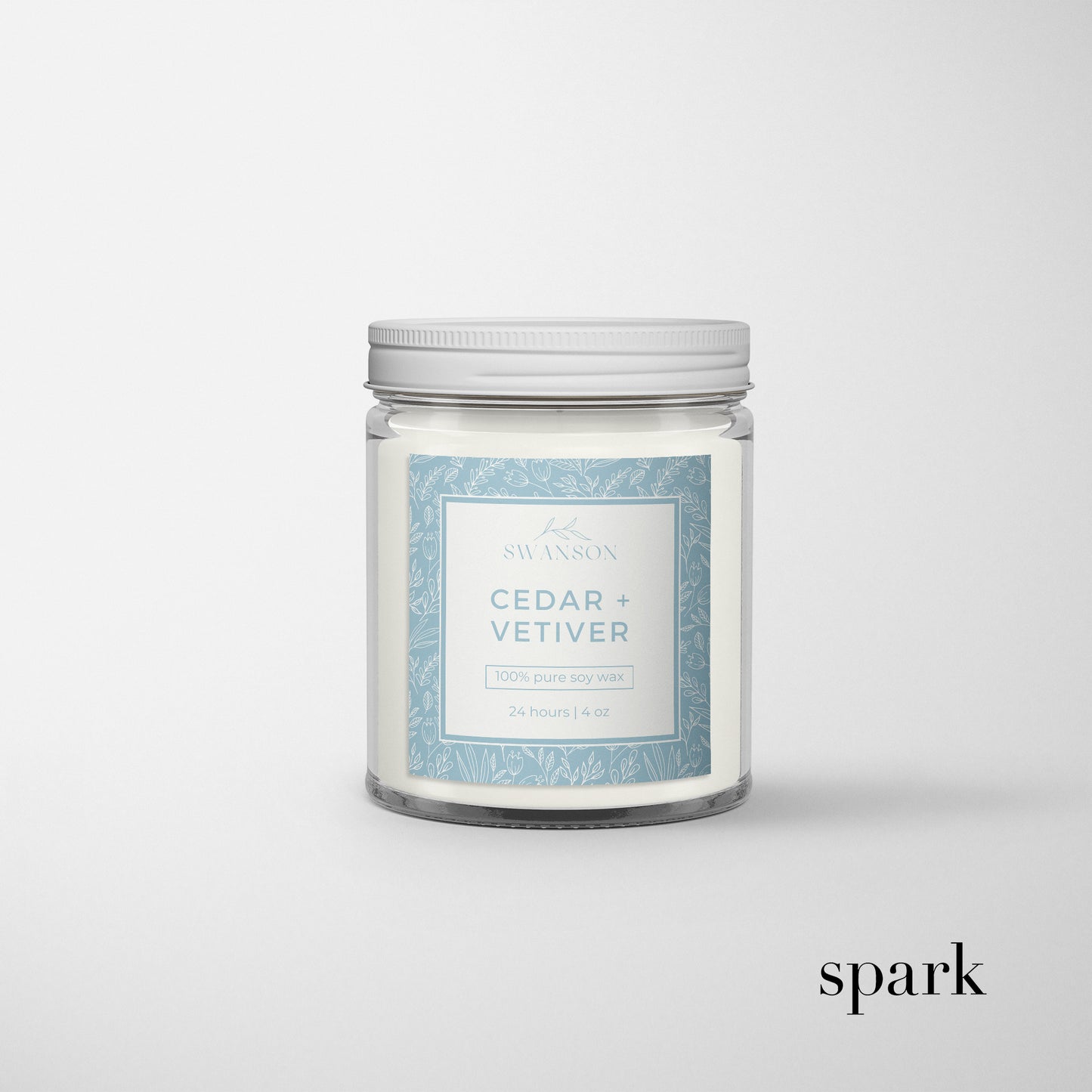 8oz Clear Glass Jar Candle w/ Lid - Custom Label Designs & Fragrance Options
