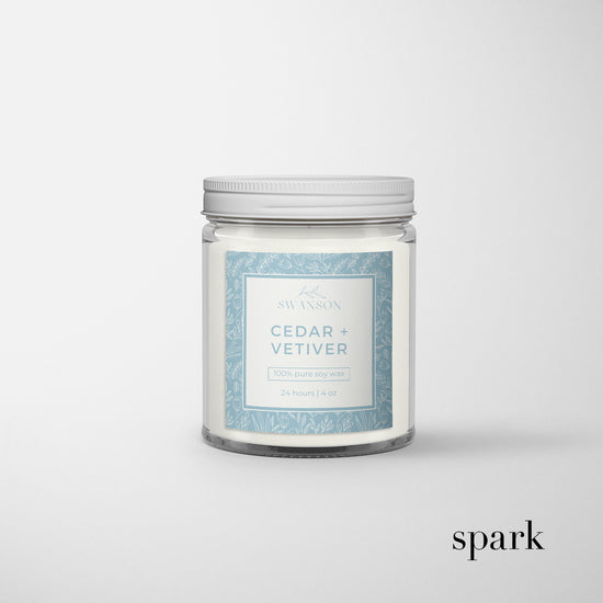 8oz Clear Glass Jar Candle w/ Lid - Custom Label Designs & Fragrance Options