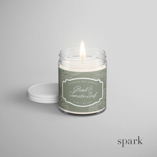 8oz Clear Glass Jar Candle w/ Lid - Custom Label Designs & Fragrance Options