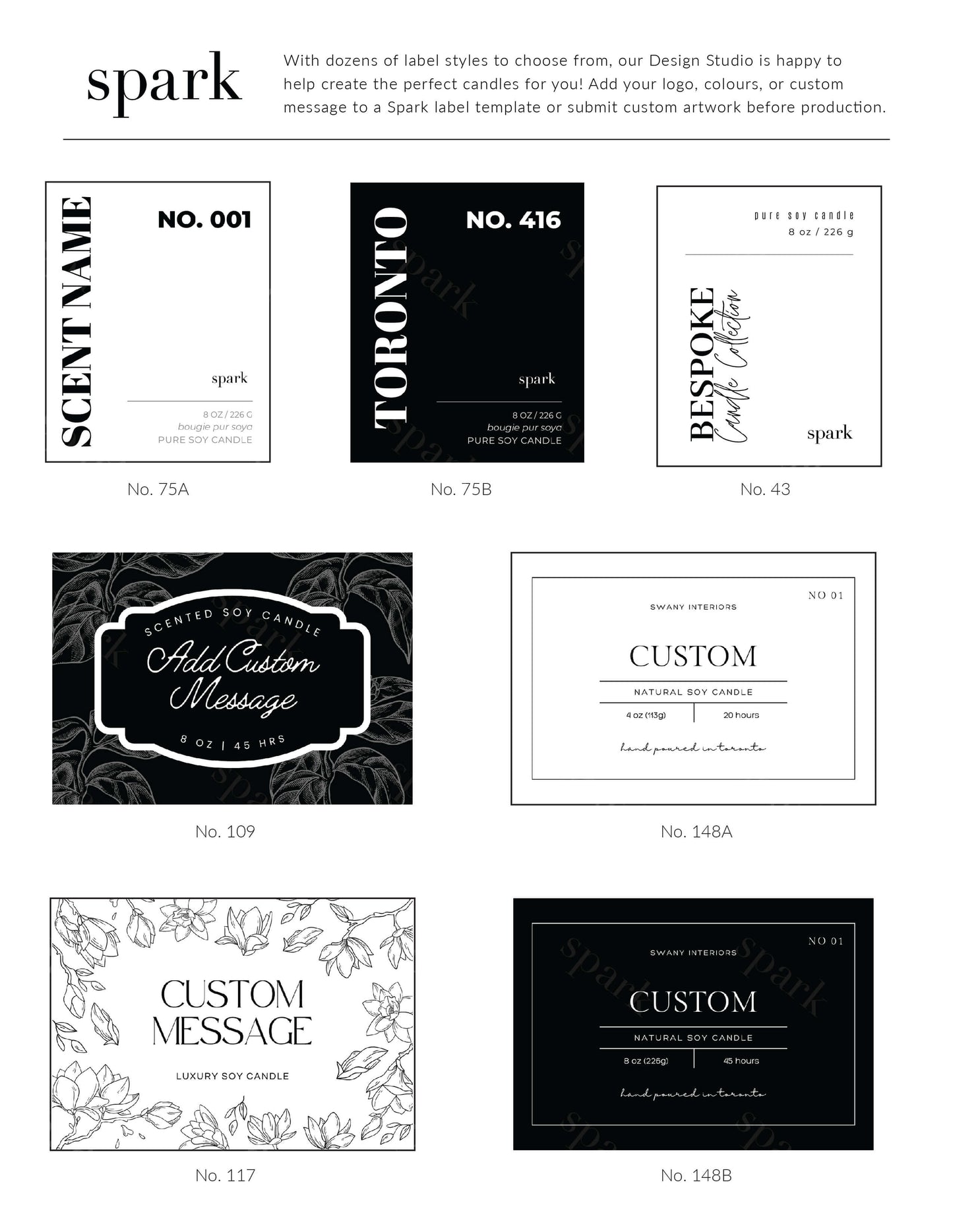 Custom Candle Label Lookbook & Design Services