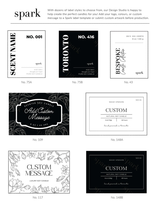 Custom Candle Label Lookbook & Design Services