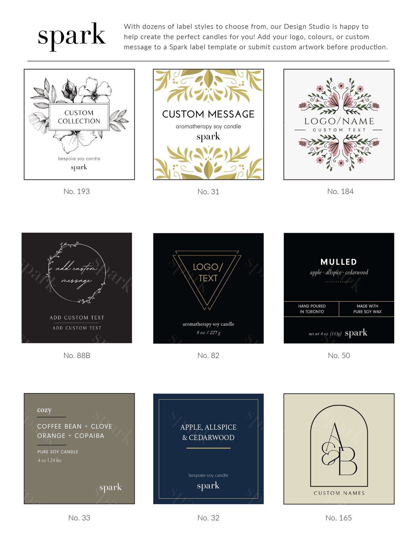 Custom Candle Label Lookbook & Design Services