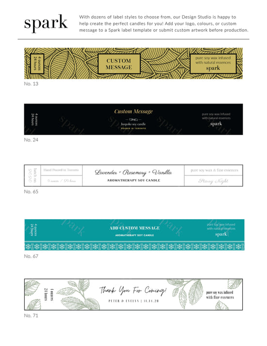 Custom Candle Label Lookbook & Design Services