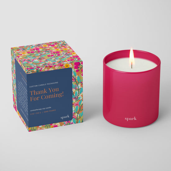 Load image into Gallery viewer, Custom Printed Floral Gift Box + Pink Glass Candle
