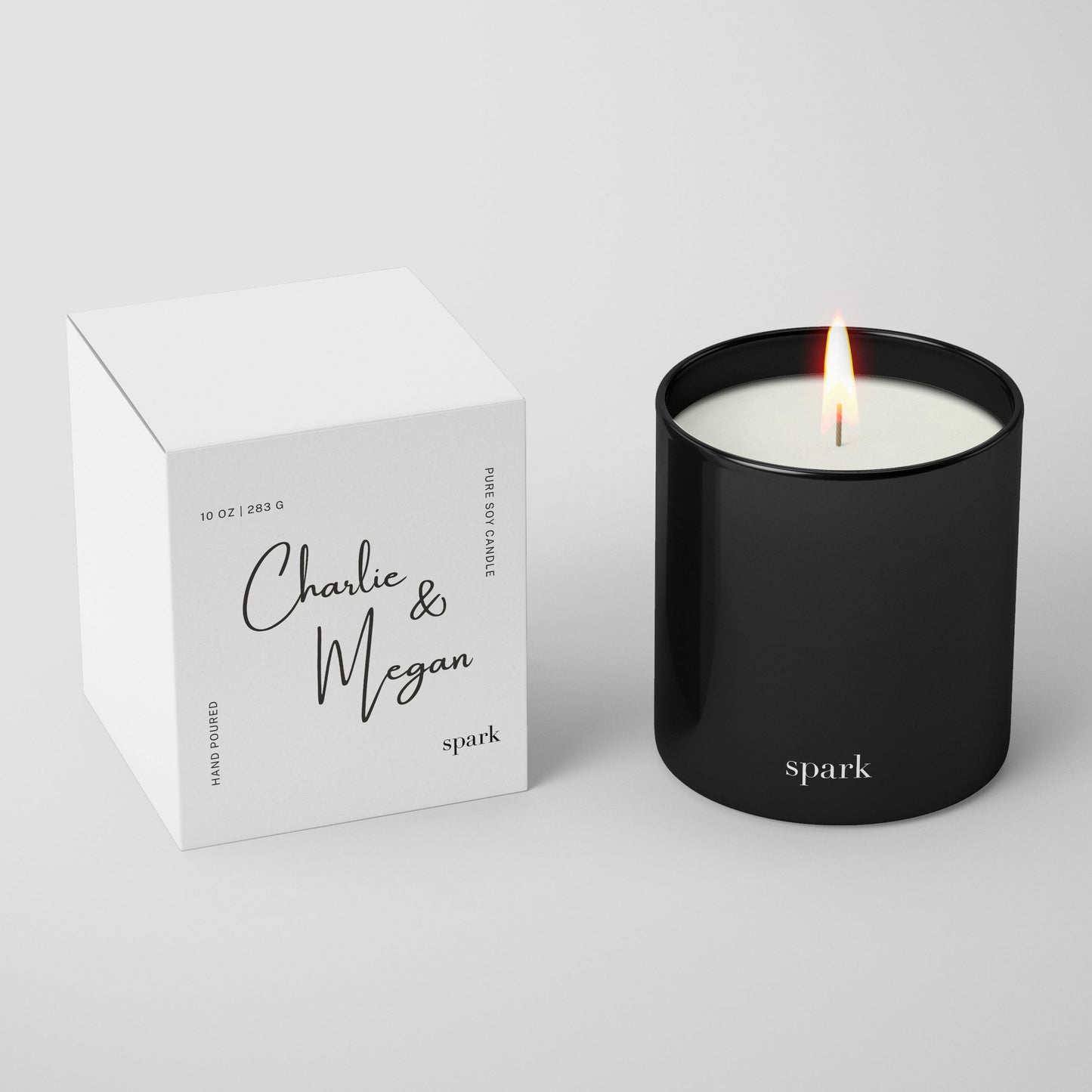 Custom Printed Gift Box + Black Glass Candle