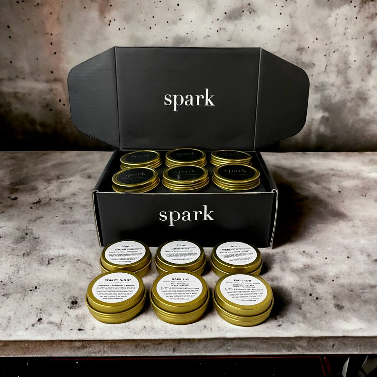 Spark Candles Pack Hand Poured, Clean Burning Aromatherapy