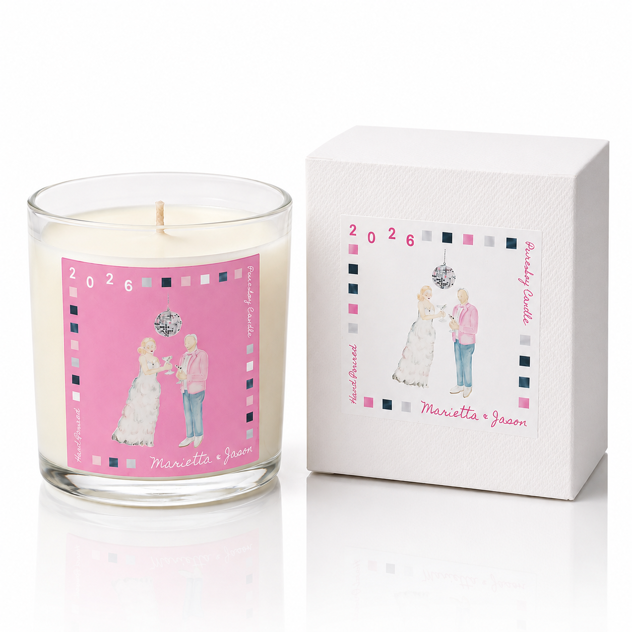 Personalized Wedding Favors Custom Bride and Groom Signature Candle Scent
