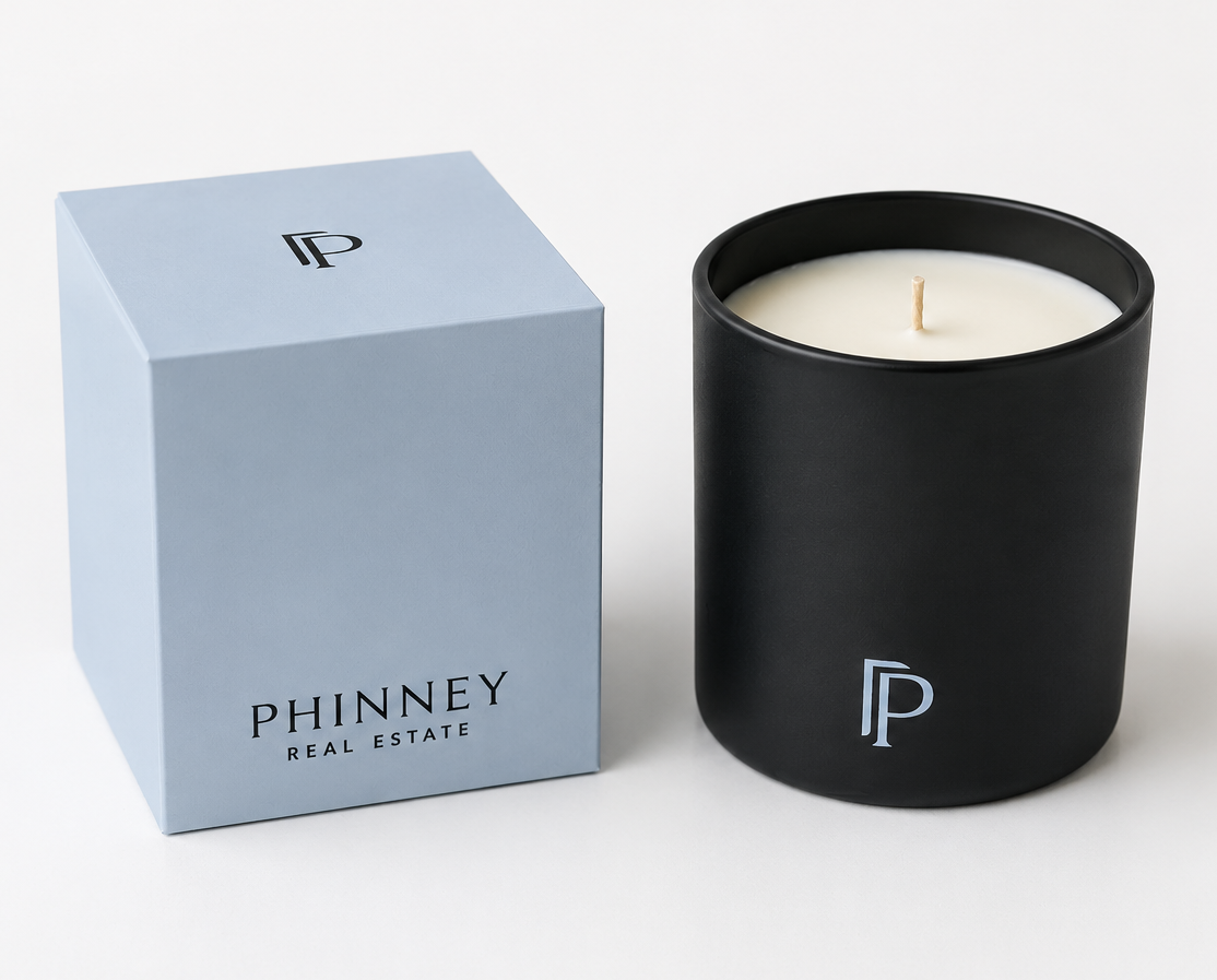 Luxury Custom Candle Collection for Real Estate Realtor Clients Holiday Party Guests