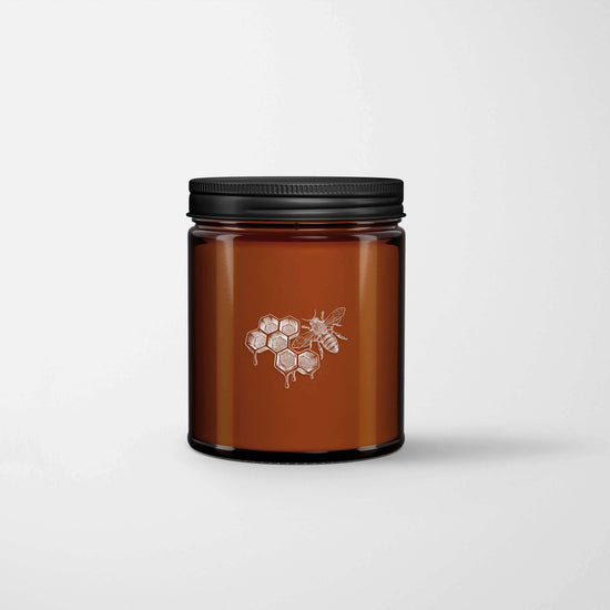Order Online: 100+ Custom 8oz Amber Glass Jar Candles + Logo / Design Imprint + Gift Box