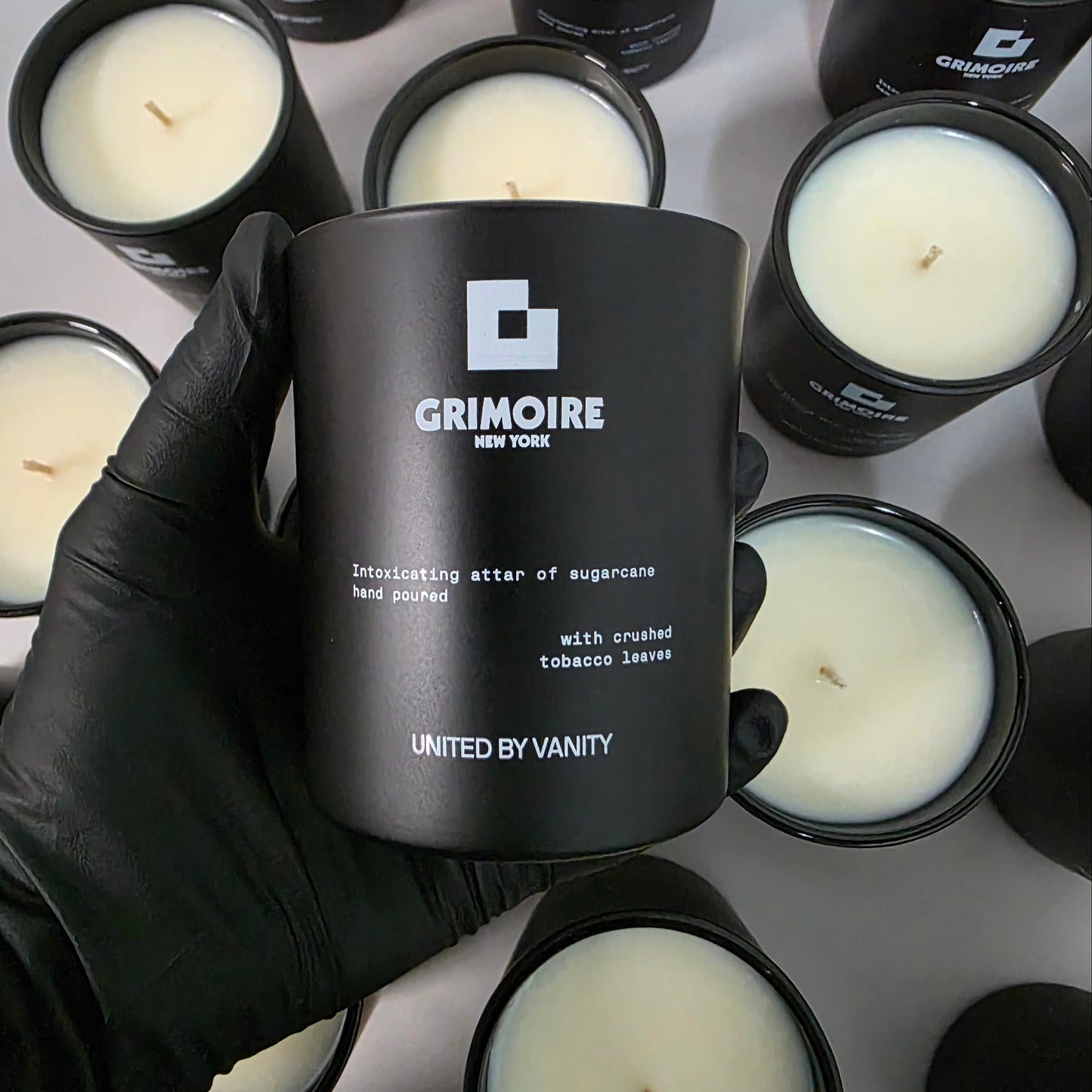 Custom Matte Black Glass Candle New York Fashion Week Luxury Guest Gift