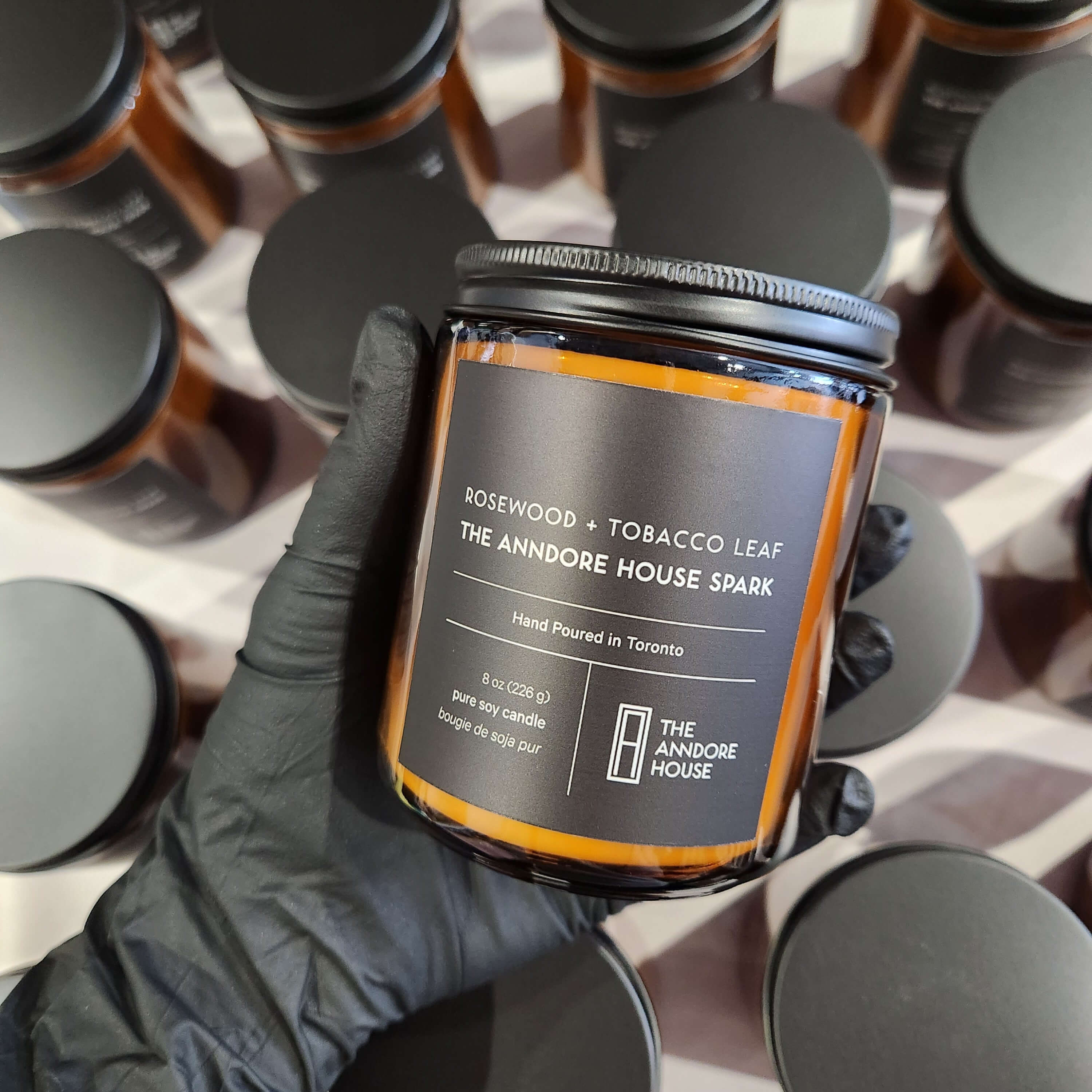 8oz Amber Glass Jar Custom Candle – Spark Candles