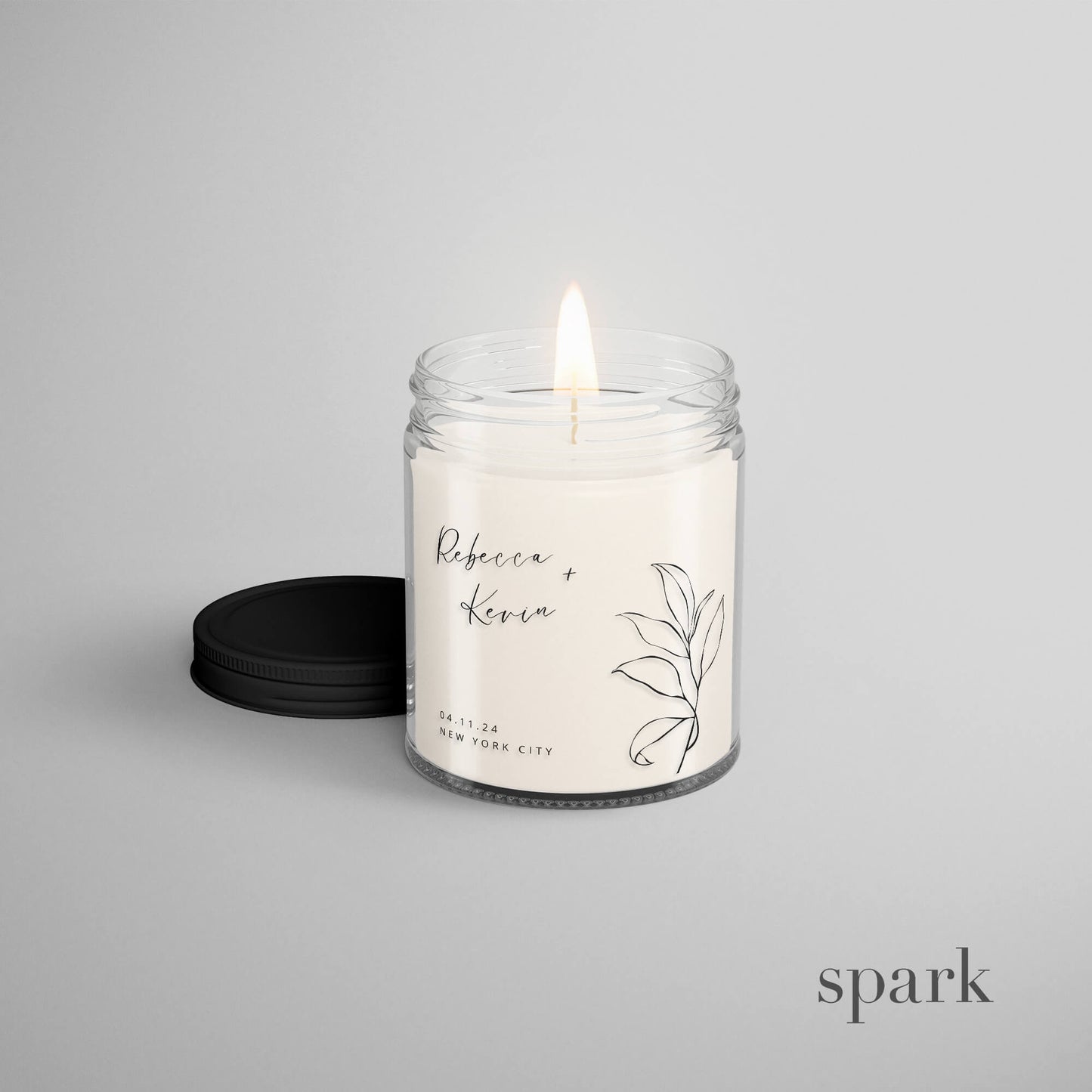 Order Online: 100+ Custom 8oz Clear Glass Jar Candles + Logo / Design Imprint + Gift Box