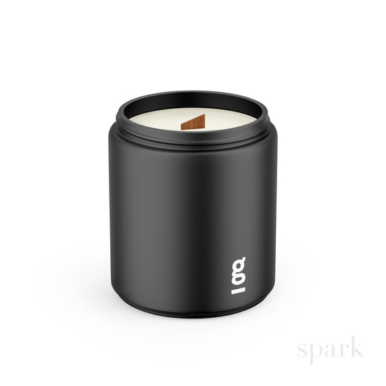 Order Online: 100+ Custom 8oz Matte Black Glass Jar Candles + Logo / Design Imprint + Gift Box
