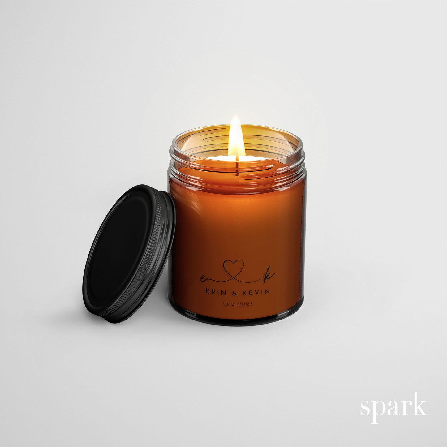 Order Online: 100+ Custom 8oz Amber Glass Jar Candles + Logo / Design Imprint + Gift Box