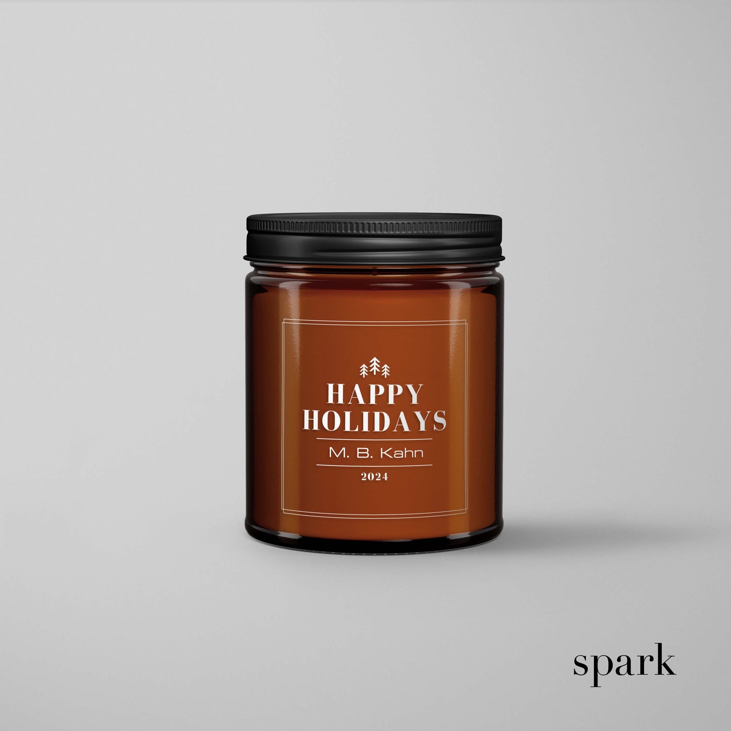 Order Online: 100+ Custom 8oz Amber Glass Jar Candles + Logo / Design Imprint + Gift Box