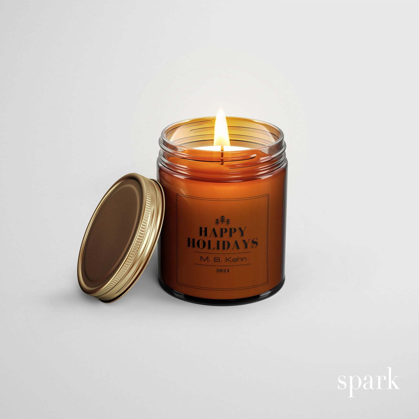 Order Online: 100+ Custom 8oz Amber Glass Jar Candles + Logo / Design Imprint + Gift Box