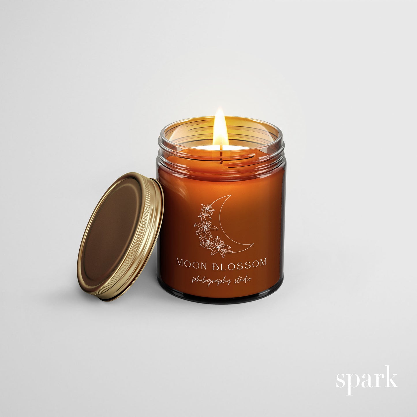 Order Online: 100+ Custom 8oz Amber Glass Jar Candles + Logo / Design Imprint + Gift Box