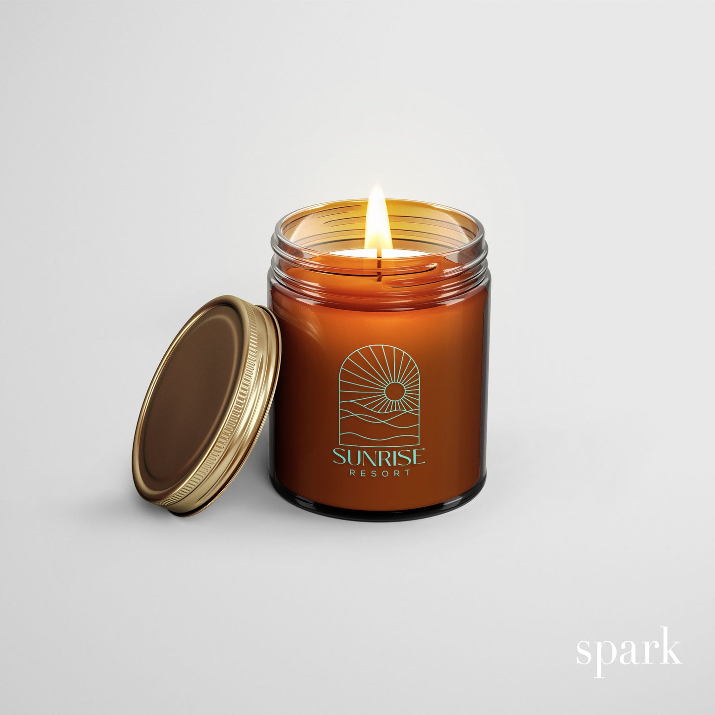 Order Online: 100+ Custom 8oz Amber Glass Jar Candles + Logo / Design Imprint + Gift Box