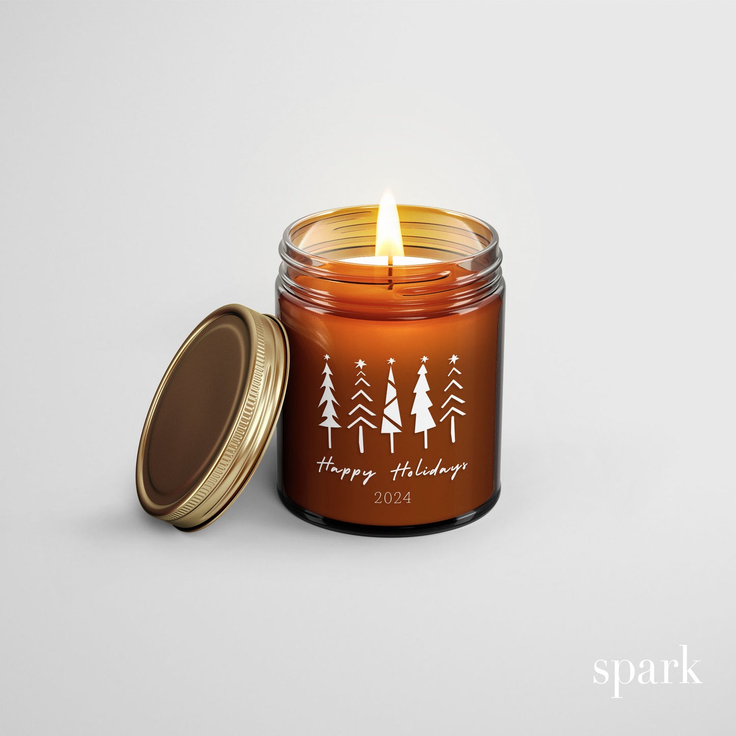 Order Online: 100+ Custom 8oz Amber Glass Jar Candles + Logo / Design Imprint + Gift Box
