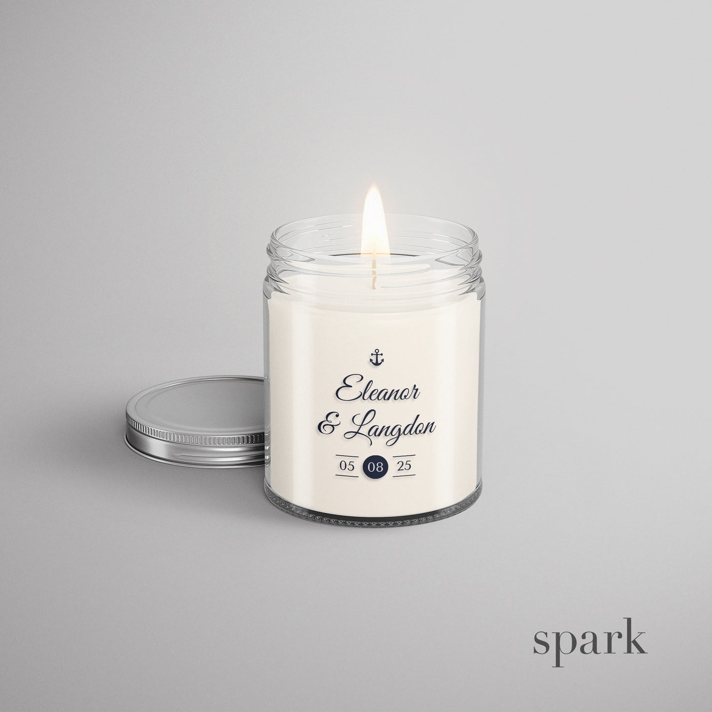 Order Online: 100+ Custom 8oz Clear Glass Jar Candles + Logo / Design Imprint + Gift Box