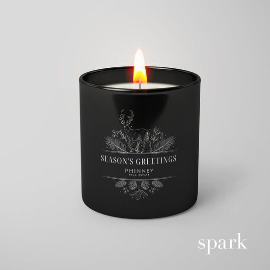 Order Online: 100+ Custom 10oz Matte Black Glass Candles + Logo / Design Imprint + Gift Box