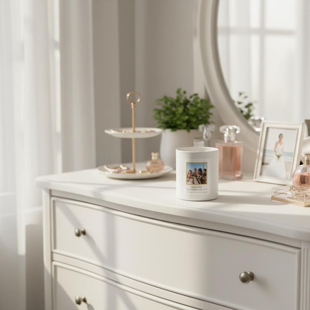 Upload Your Custom Photo - Create Personalized Photo Candle - Bridesmaid Gift