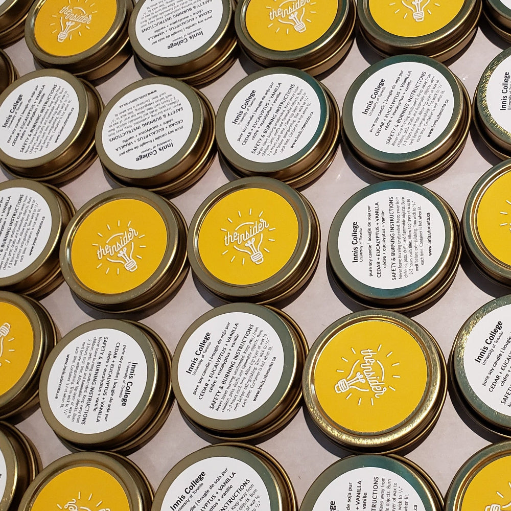 Custom 1oz Gold Tin Candle College Student Government Swag Bags