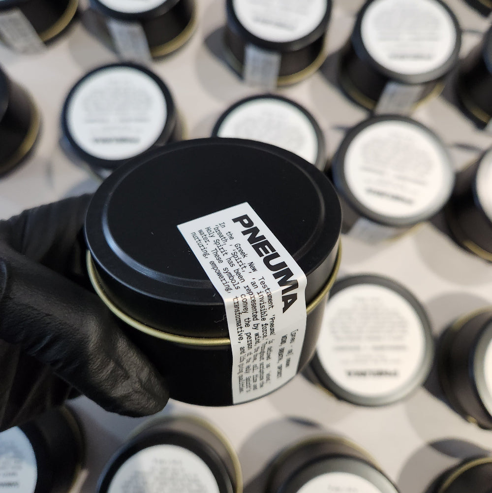 Custom Music Label Productions Merch Custom 4oz Black Tin Candle