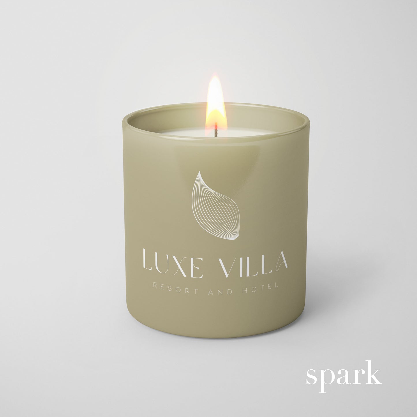 Private label 6oz custom color tan glass candle with branded logo imprint