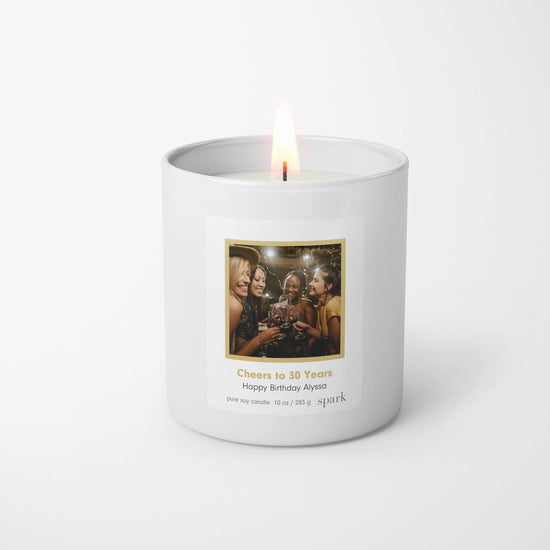 Load image into Gallery viewer, Spark Candles Custom Candle Gifts Photo Candles Perfect for Holiday Gifts, Birthdays, Anniversaries and House Warming Gifts
