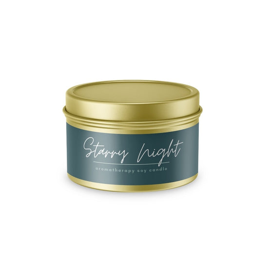 Custom 4oz Aromatherapy Soy Candle in Gold Tin - Spark Candles