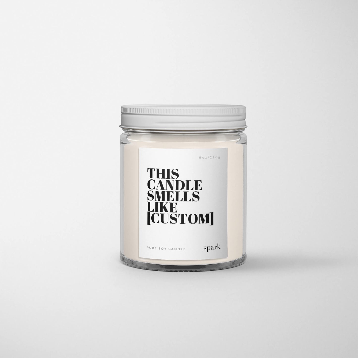 Custom 8oz Amber Glass Jar Candle Style - Choose Your Label Design