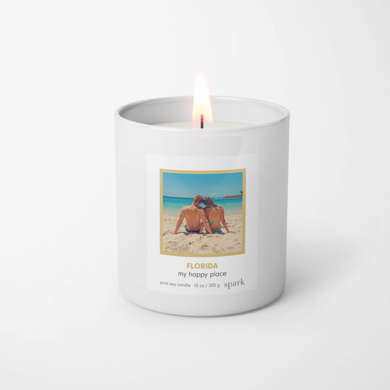Load image into Gallery viewer, Custom Scented Funny Photo Candle in 10oz Matte White Glass with Aromatherapy Scent
