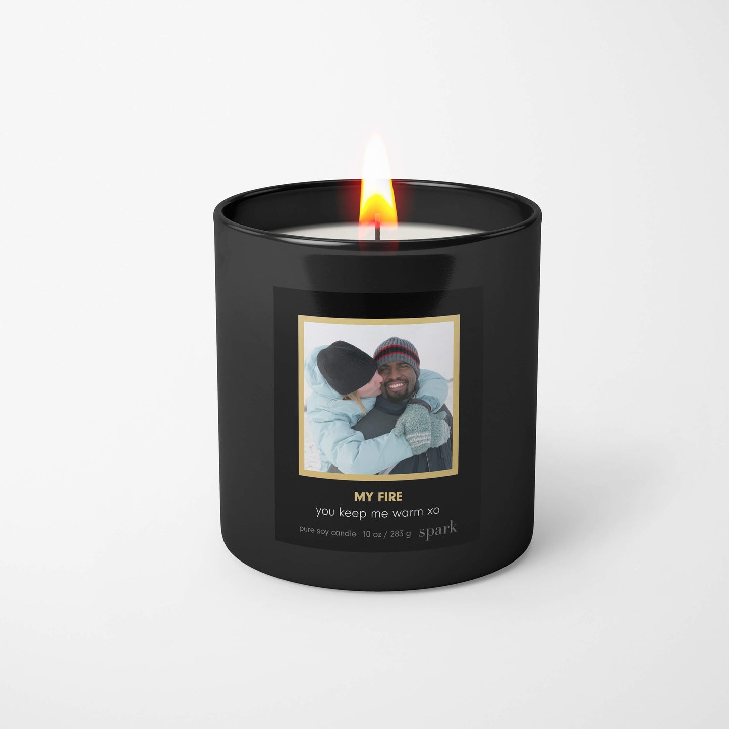 Load image into Gallery viewer, Custom Scented Wedding Anniversary Candle in 10oz Matte Black Glass with Aromatherapy Scent

