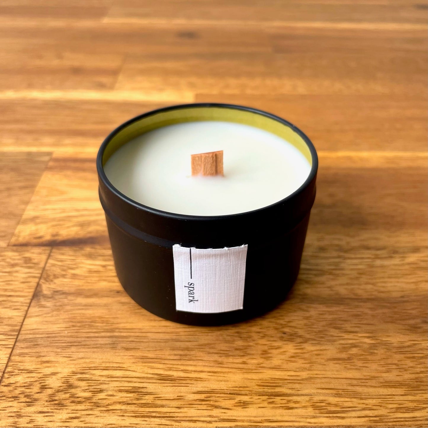 Matte Black Wood Wick Soy Candle